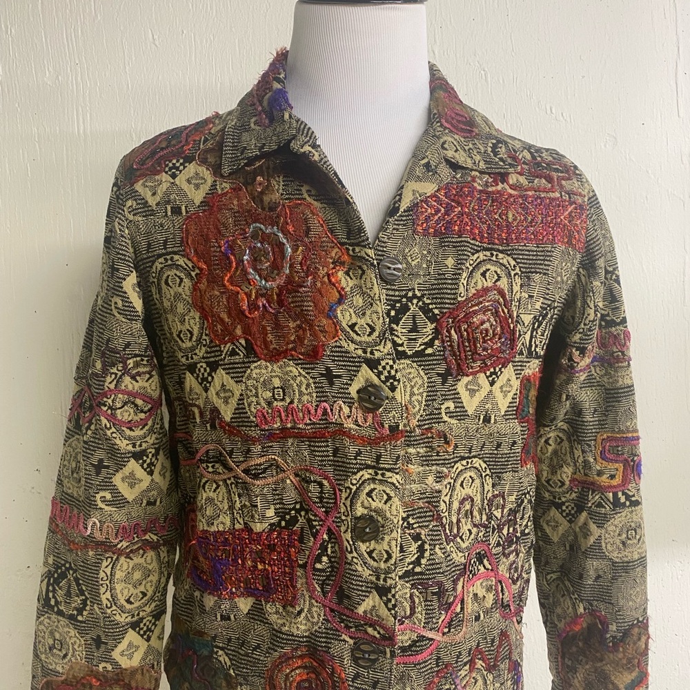 Coldwater Creek Multicolor Patterned Blazer